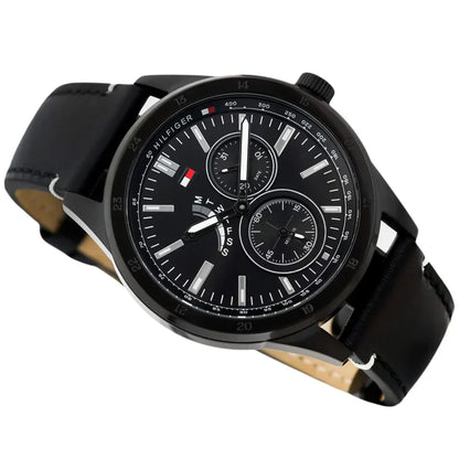 Original Tommy Hilfiger Austin Men's Watch - Black Case & Black Leather (1791638)