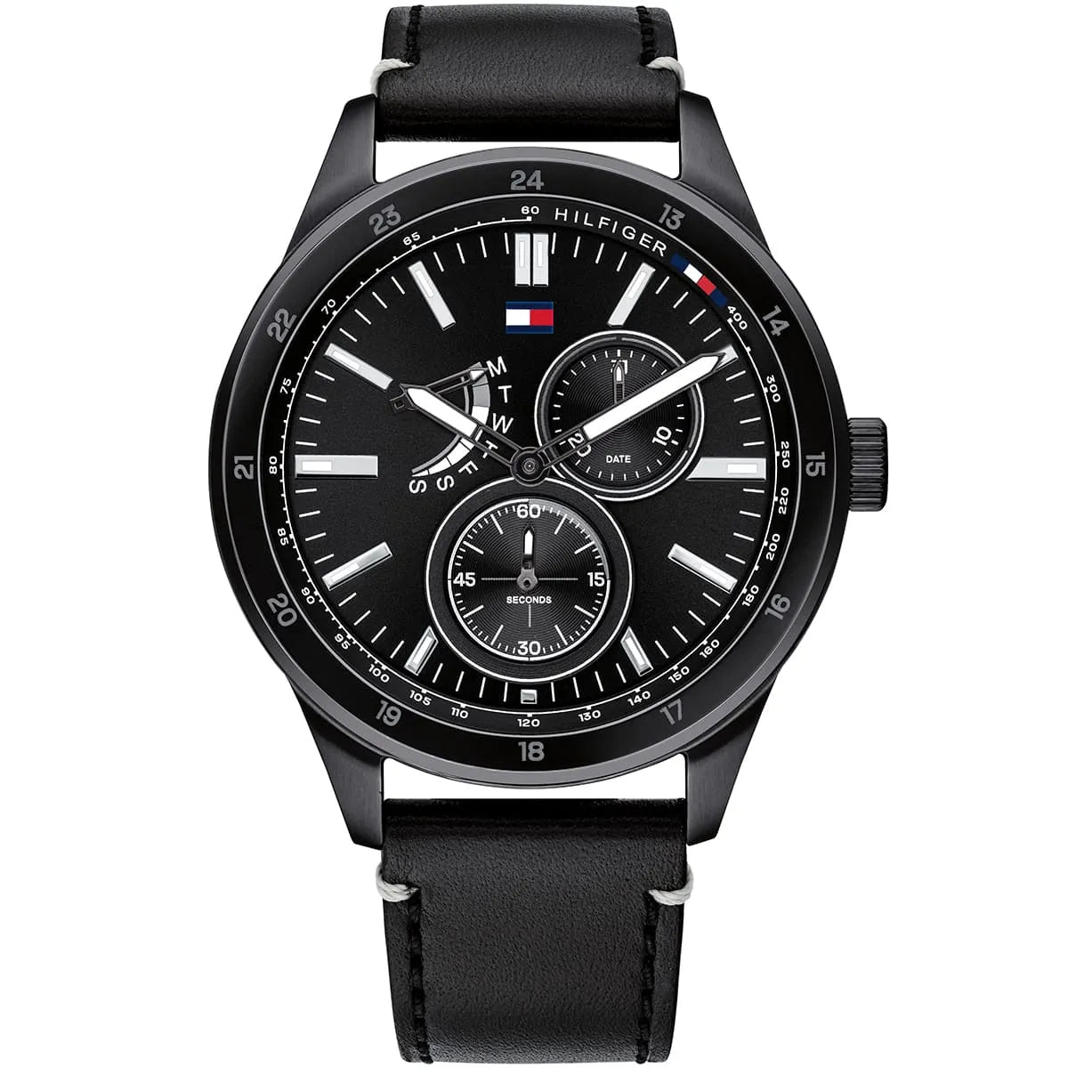Original Tommy Hilfiger Austin Men's Watch - Black Case & Black Leather (1791638)