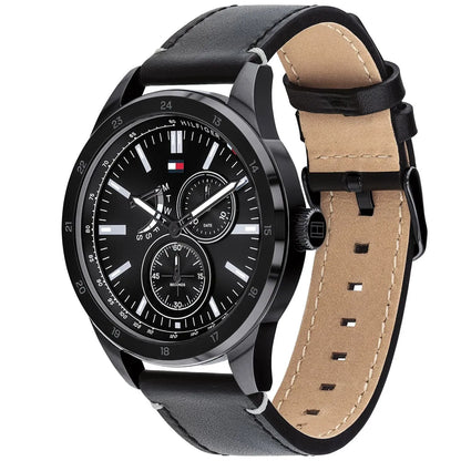 Original Tommy Hilfiger Austin Men's Watch - Black Case & Black Leather (1791638)