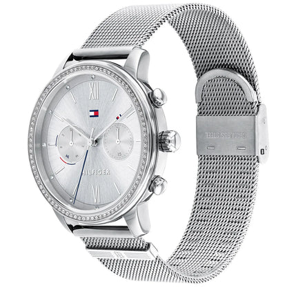 Original Tommy Hilfiger Blake Women's Watch - Silver Mesh Steel & Crystal Bezel (1782301)