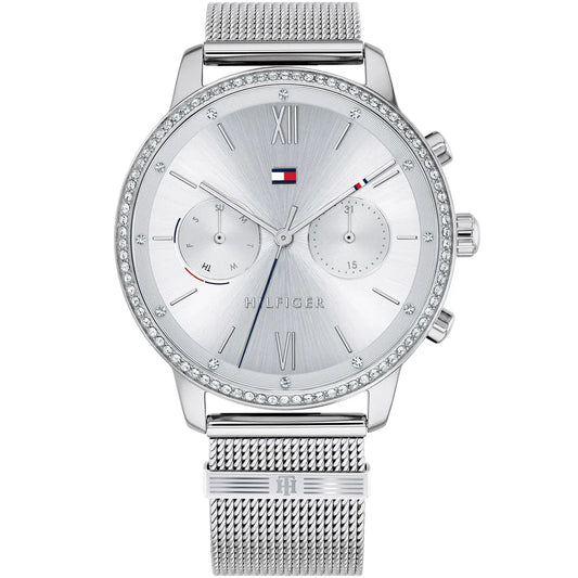 Original Tommy Hilfiger Blake Women's Watch - Silver Mesh Steel & Crystal Bezel (1782301)
