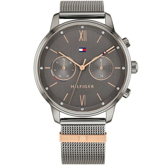 Original Tommy Hilfiger Blake Women's Watch - Grey Mesh Steel & Crystal Bezel (1782304)