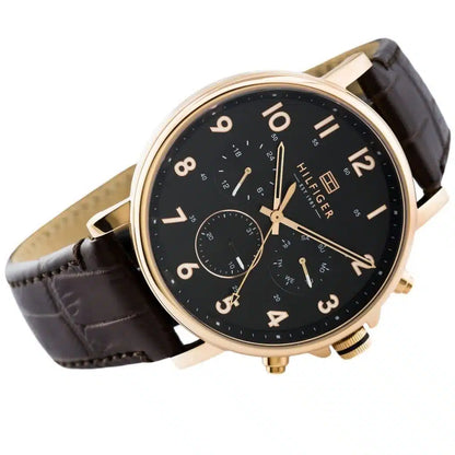 Original Tommy Hilfiger Daniel Men's Watch - Gold Case & Dark Brown Leather (1710379)