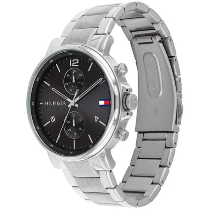 Original Tommy Hilfiger Daniel Men's Watch - Silver Steel & Black Dial (1710413)