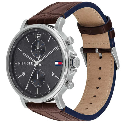 Original Tommy Hilfiger Daniel Men's Watch - Silver Case & Brown Leather (1710416)