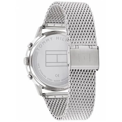Original Tommy Hilfiger Easton Men's Watch - Silver Mesh Steel & Black Dial (1710433)