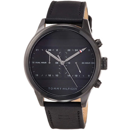 Original Tommy Hilfiger Icon Men's Watch - All Black Case & Leather Strap (1791595)