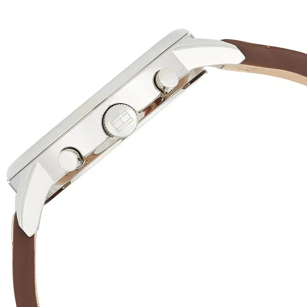 Original Tommy Hilfiger Men's Watch - Silver Case & Light Brown Leather (1791629)