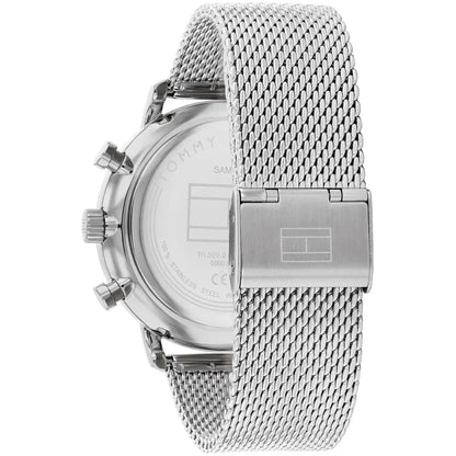 Original Tommy Hilfiger Legend Men's Watch - Silver Mesh Steel & Green Skeleton Dial (1710567)