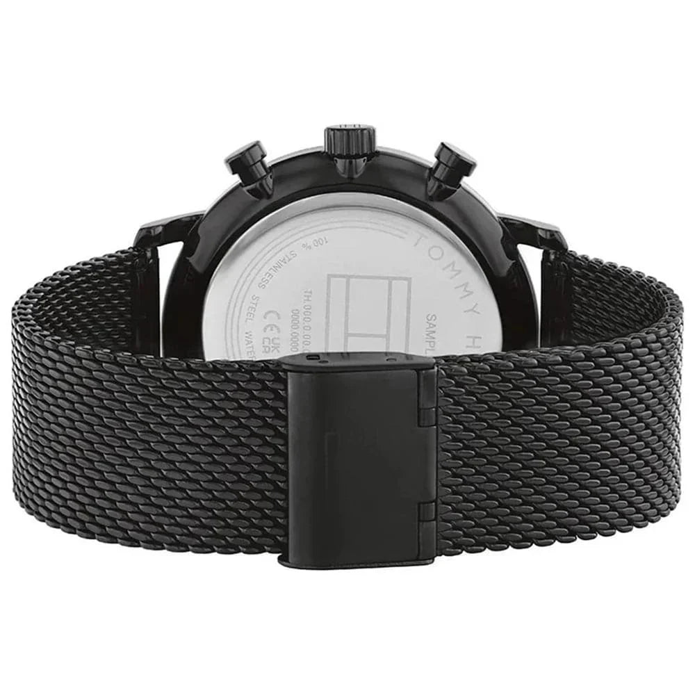 Original Tommy Hilfiger Legend Men's Watch - Black Mesh Steel & Beige Skeleton Dial (1710568)