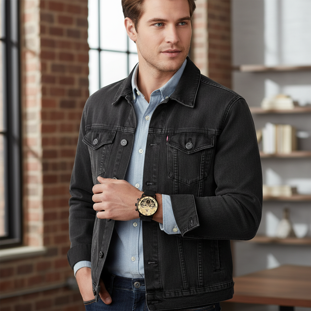 Original Tommy Hilfiger Legend Men's Watch - Black Mesh Steel & Beige Skeleton Dial (1710568)