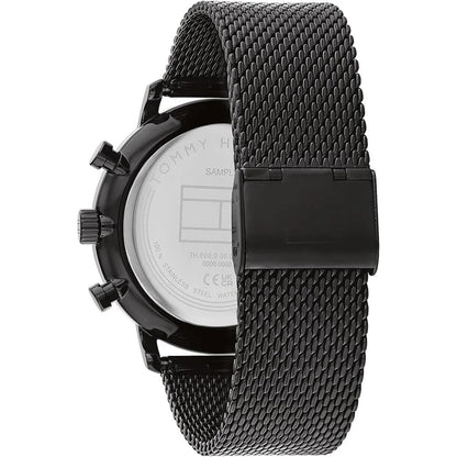 Original Tommy Hilfiger Legend Men's Watch - Black Mesh Steel & Beige Skeleton Dial (1710568)