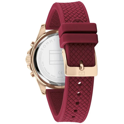 Original Tommy Hilfiger Lori Women's Watch - Rose Gold Case & Berry Rubber Strap (1782200)