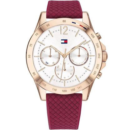 Original Tommy Hilfiger Lori Women's Watch - Rose Gold Case & Berry Rubber Strap (1782200)