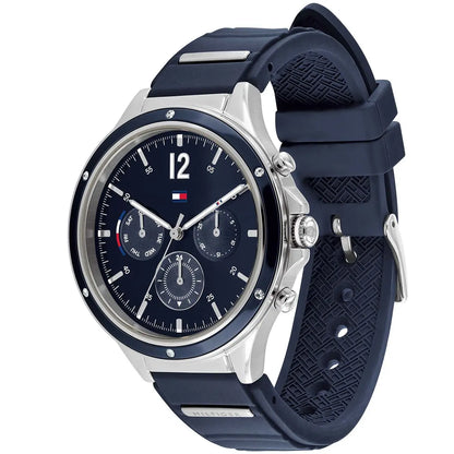 Original Tommy Hilfiger Lori Women's Watch - Silver Case & Navy Rubber Strap (1782281)