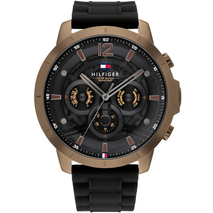Original Tommy Hilfiger Men's Watch - Gold Case & Black Rubber (1710491)
