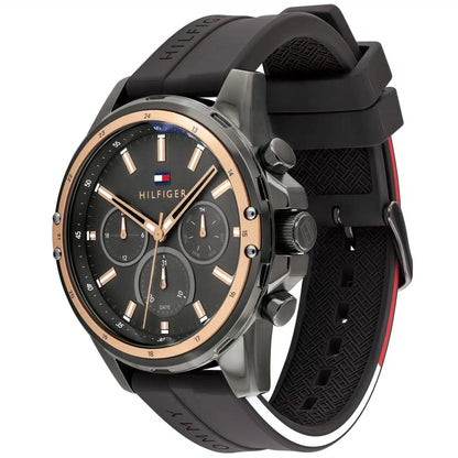 Original Tommy Hilfiger Men's Watch - Gunmetal Case & Gray Rubber (1791792)