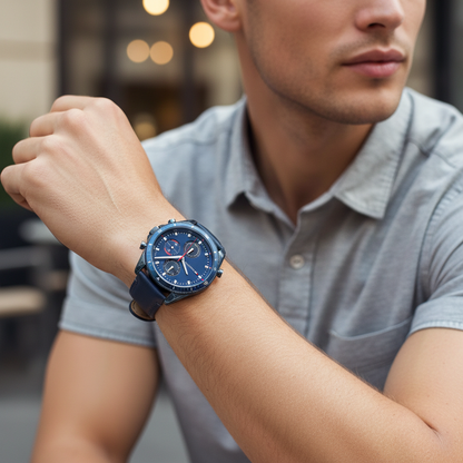 Original Tommy Hilfiger Men's Watch - Navy Blue Case & Leather (1791839)