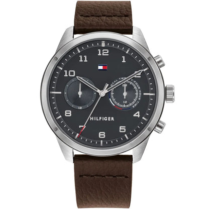 Original Tommy Hilfiger Men's Watch - Silver Case & Brown Leather (1791785)