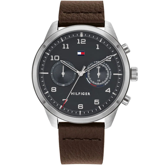 Original Tommy Hilfiger Men's Watch - Silver Case & Brown Leather (1791785)
