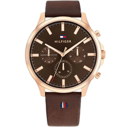 Original Tommy Hilfiger Ryder Men's Watch - Rose Gold Case & Brown Leather (1710497)