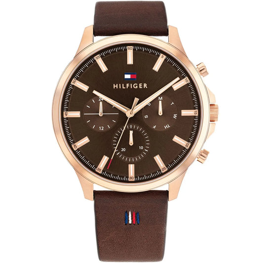 Original Tommy Hilfiger Ryder Men's Watch - Rose Gold Case & Brown Leather (1710497)