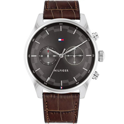 Original Tommy Hilfiger Men's Watch - Silver Case & Brown Leather (1710422)