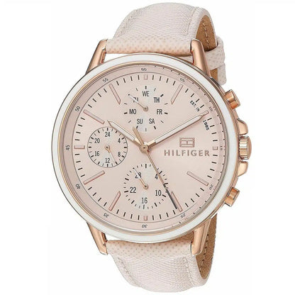 Original Tommy Hilfiger Shawn Women's Watch - Gold Case & White Saffiano Leather (1781789)