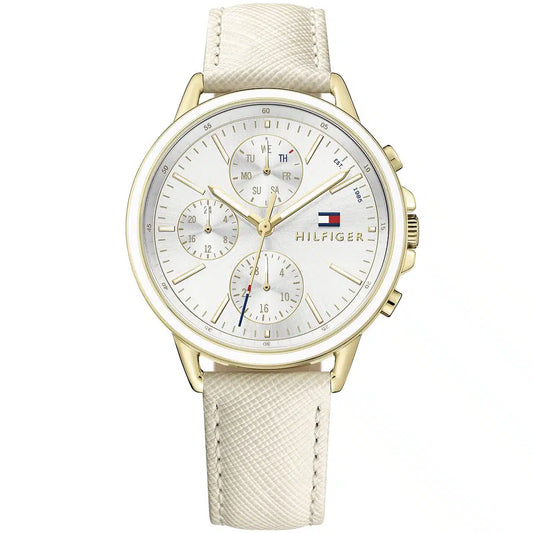Original Tommy Hilfiger Shawn Women's Watch - Gold Case & White Saffiano Leather (1781790)