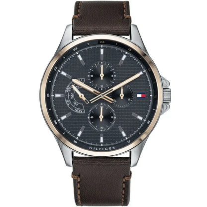 Original Tommy Hilfiger Shawn Men's Watch - Silver Case & Brown Leather (1791615)