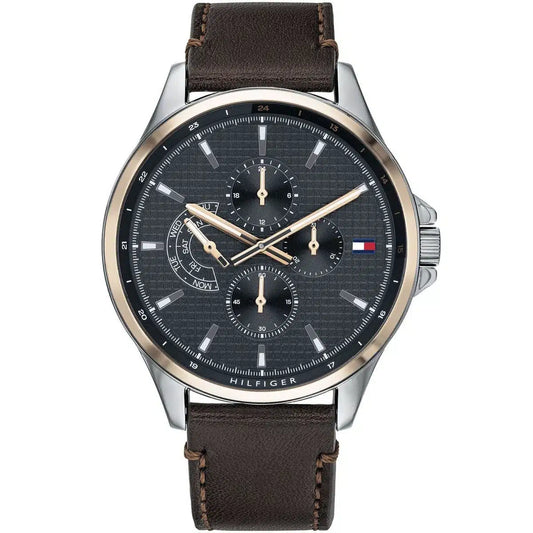 Original Tommy Hilfiger Shawn Men's Watch - Silver Case & Brown Leather (1791615)