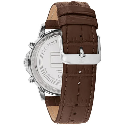 Original Tommy Hilfiger Stewart Men's Watch - Silver Case & Brown Leather (1710629)