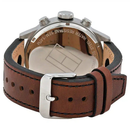 Original Tommy Hilfiger Men's Watch - Silver Case & Brown Leather (1791049)