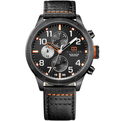 Original Tommy Hilfiger Men's Watch - Black Case & Black Leather (1791136)