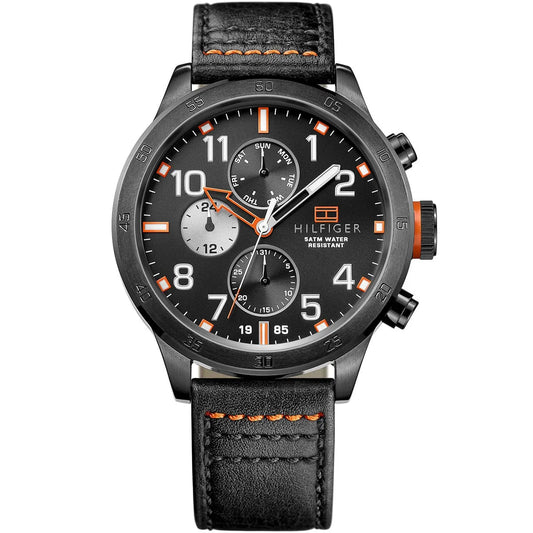 Original Tommy Hilfiger Men's Watch - Black Case & Black Leather (1791136)