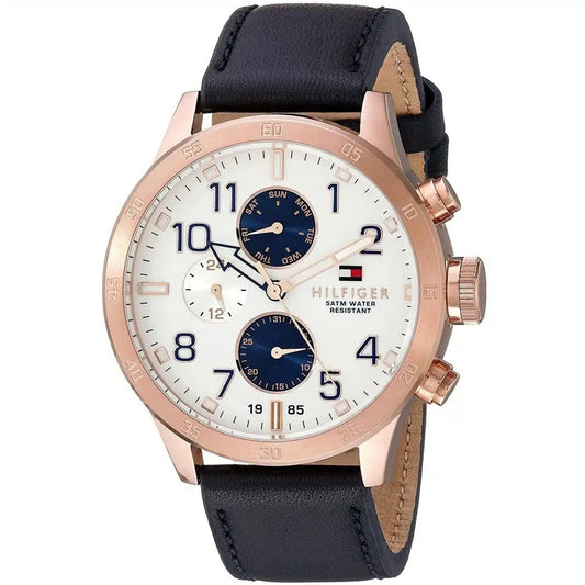 Original Tommy Hilfiger Men's Watch - Rose Gold Case & Navy Leather (1791139)