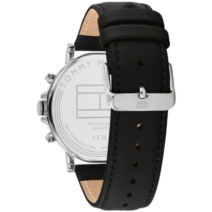 Original Tommy Hilfiger Tyson Men's Watch - Silver Case & Black Leather (1710586)