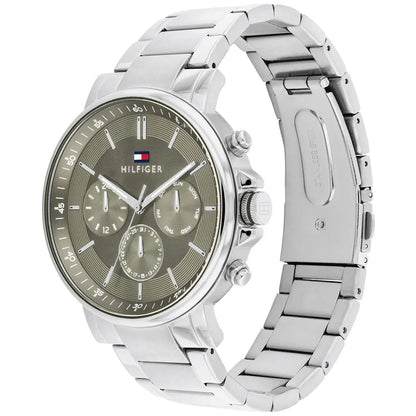 Original Tommy Hilfiger Tyson Men's Watch - Silver Steel & Grey Dial (1710587)