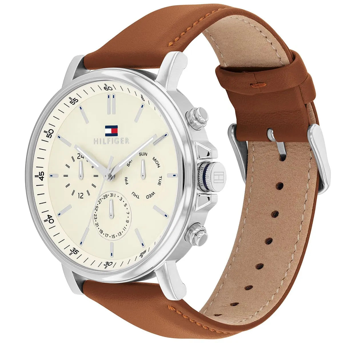 Original Tommy Hilfiger Tyson Men's Watch - Silver Case & Tan Leather (1792143)