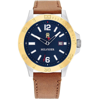 Original Tommy Hilfiger West Men's Watch - Two-Tone Gold Case & Brown Leather (1710529)