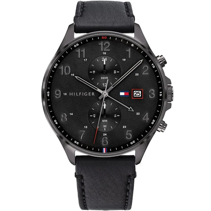 Original Tommy Hilfiger Men's Watch - All Black & Black Leather (1791711)