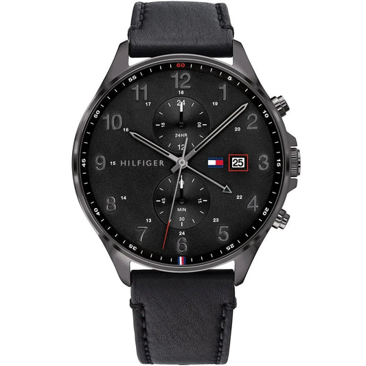 Original Tommy Hilfiger Men's Watch - All Black & Black Leather (1791711)