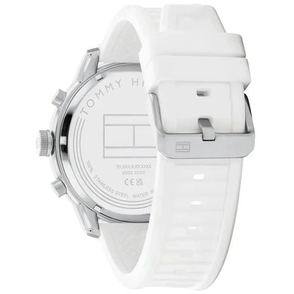 Original Tommy Hilfiger Wild Men's Watch - Silver Case & White Rubber Strap (1792072)