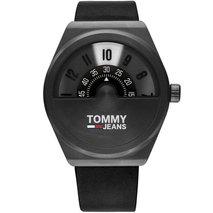 Original Tommy Jeans Monogram Pop Men's Watch - Gunmetal Case & Black Leather (1791773)