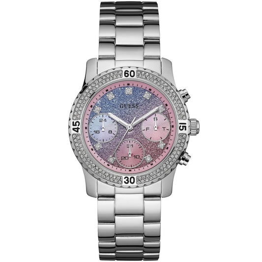 Guess Confetti W0774L1 Multi-Function Glitter Ombre Dial Women's Silver Watch