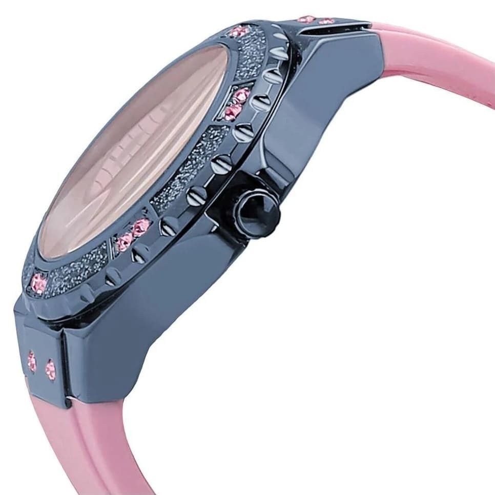Guess Limelight W0775L5 Multi-Function Blue Dial Women's Pink Rubber Watch