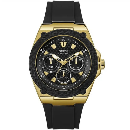 Guess Legacy Multi-Function W1049G5 Gold Case Black Dial Black Rubber Men's Watch