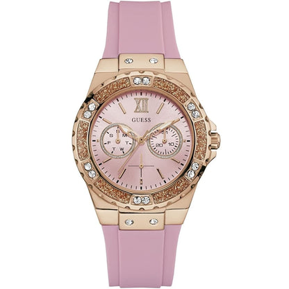 Guess Limelight W1053L3 Multi-Function Pink Dial Women's Pink Rubber Watch