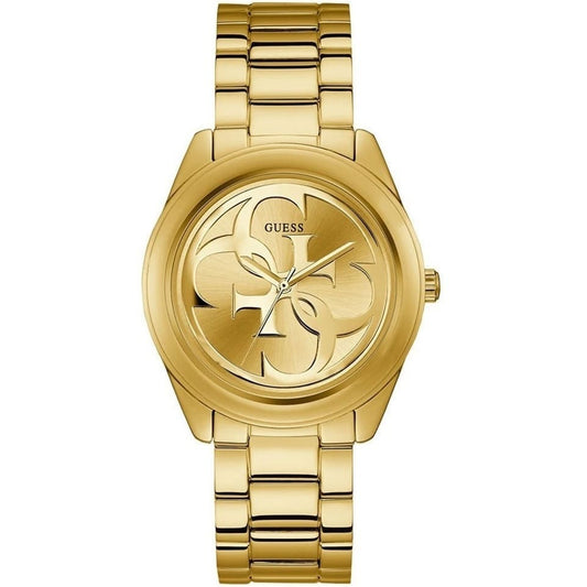Guess G-Twist W1082L2 Gold Tone Interlocking Logo Dial Watch