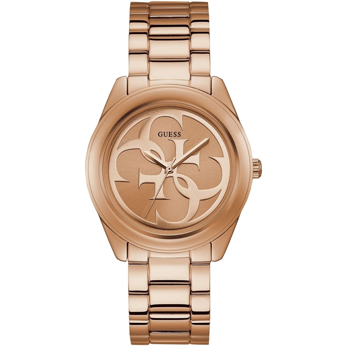 Guess G-Twist W1082L3 Rose Gold Interlocking Logo Dial Watch